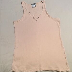 Alberto Makali Beige Embellished Tank Top